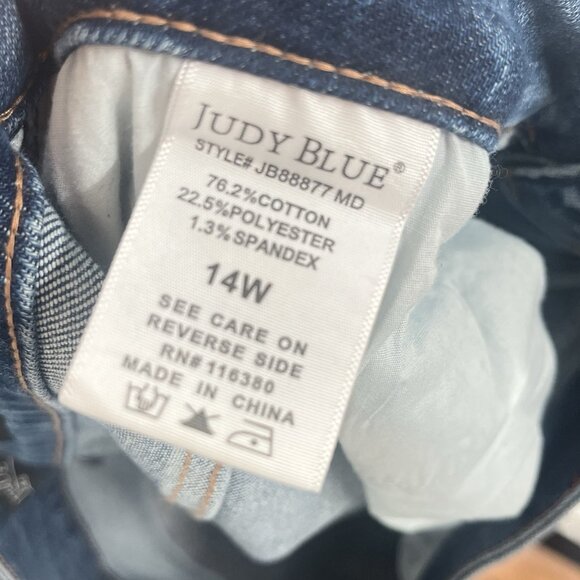 Judy Blue Buffalo Plaid Cuffed Mid-Rise Boyfriend Jeans Sz 14 - Picture 8 of 8